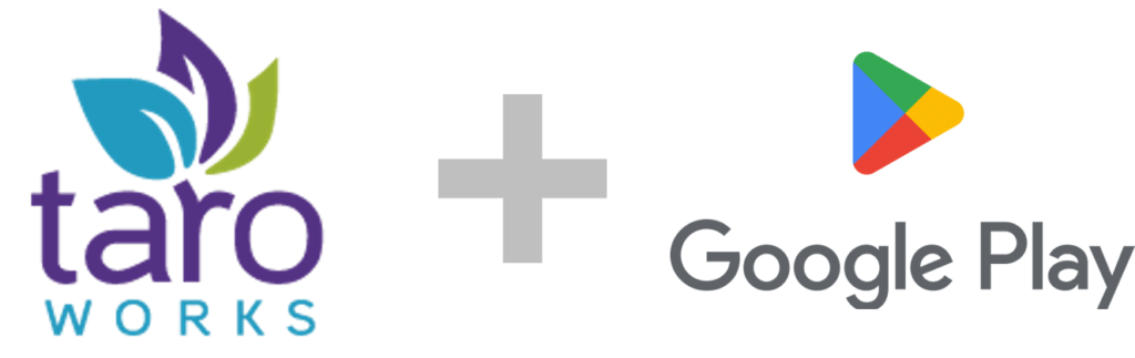 TaroWorks and Google Play logos