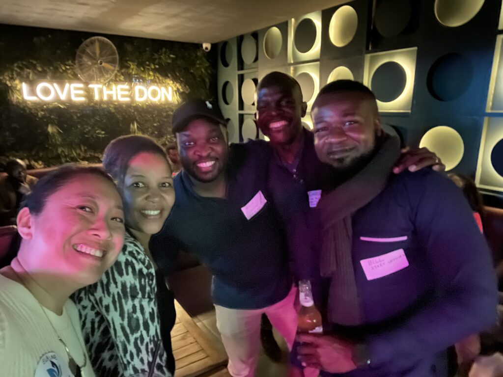 TaroWorks team and users at the Connection happy hour in Nairobi